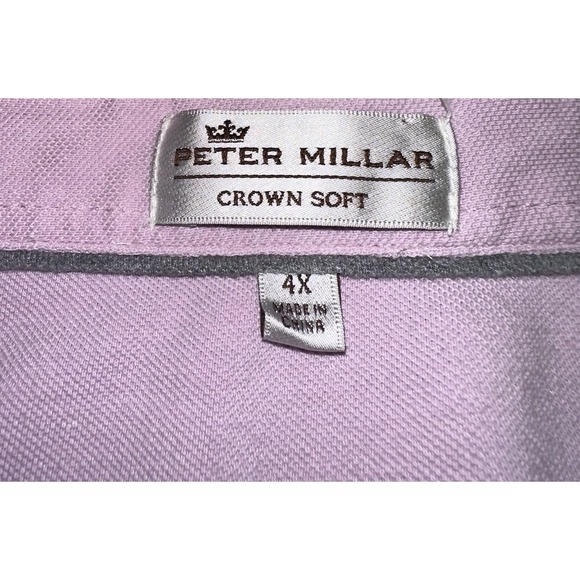 Peter Millar Crown Soft Men's Size 4XL Polo Shirt Light Purple Lavender - Picture 2 of 4